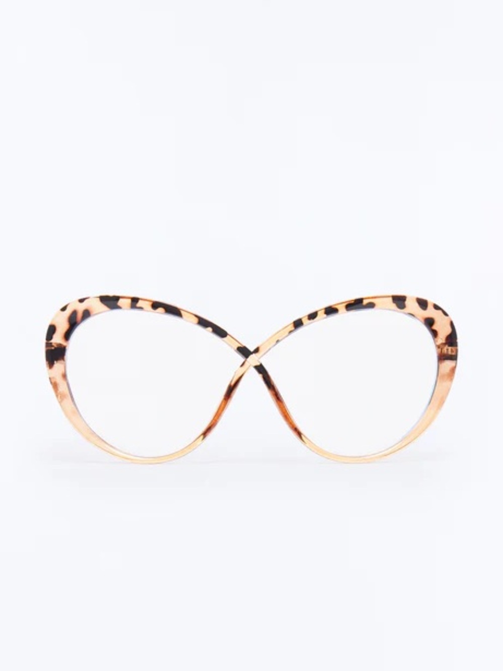 Oversized Leopard Print Blue Light Glasses | Cat Eye Clear Lens Computer Glasses - Picture 3 of 4